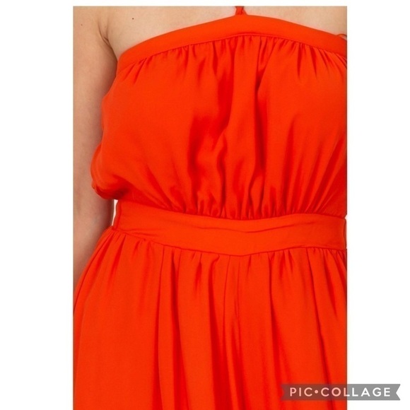 Ready for Night Out! Blood Orange Jumpsuit - Picture 4 of 5